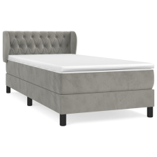 vidaXL világosszürke bársony rugós ágy matraccal 100 x 200 cm (3127655) ágy és ágykellék