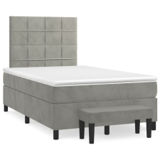 vidaXL világosszürke bársony rugós ágy matraccal 120 x 190 cm ágy és ágykellék