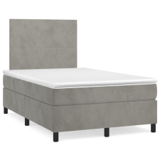vidaXL világosszürke bársony rugós ágy matraccal 120 x 190 cm ágy és ágykellék