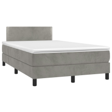 vidaXL világosszürke bársony rugós ágy matraccal 120 x 190 cm ágy és ágykellék