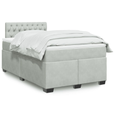 vidaXL világosszürke bársony rugós ágy matraccal 120 x 190 cm ágy és ágykellék