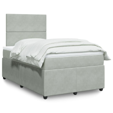 vidaXL világosszürke bársony rugós ágy matraccal 120 x 190 cm ágy és ágykellék
