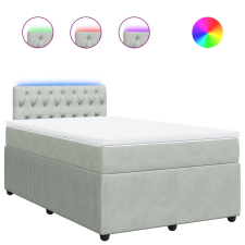 vidaXL világosszürke bársony rugós ágy matraccal 120 x 190 cm (3289992) ágy és ágykellék