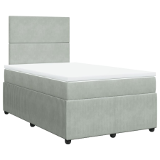 vidaXL világosszürke bársony rugós ágy matraccal 120 x 190 cm (3292280) ágy és ágykellék