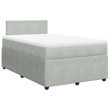 vidaXL világosszürke bársony rugós ágy matraccal 120 x 200 cm (3287704) ágy és ágykellék