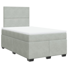 vidaXL világosszürke bársony rugós ágy matraccal 120 x 200 cm (3290876) ágy és ágykellék