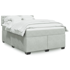 vidaXL világosszürke bársony rugós ágy matraccal 140x190 cm ágy és ágykellék
