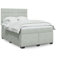 vidaXL világosszürke bársony rugós ágy matraccal 140x190 cm ágy és ágykellék