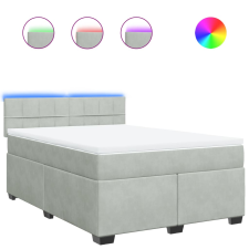 vidaXL világosszürke bársony rugós ágy matraccal 140x190 cm ágy és ágykellék