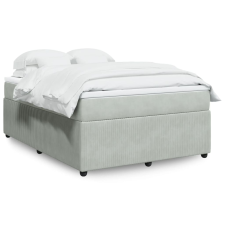 vidaXL világosszürke bársony rugós ágy matraccal 140x190 cm ágy és ágykellék