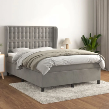 vidaXL világosszürke bársony rugós ágy matraccal 140x190 cm ágy és ágykellék