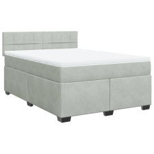 vidaXL világosszürke bársony rugós ágy matraccal 140x190 cm (3286306) ágy és ágykellék