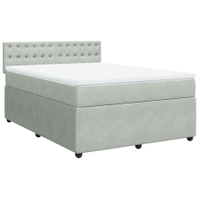 vidaXL világosszürke bársony rugós ágy matraccal 140x190 cm (3287746) ágy és ágykellék