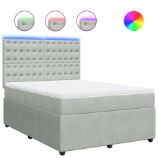 vidaXL világosszürke bársony rugós ágy matraccal 140x190 cm (3294646) ágy és ágykellék