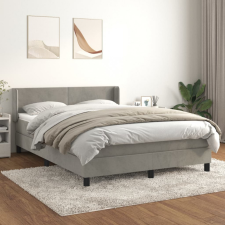 vidaXL világosszürke bársony rugós ágy matraccal 140x200 cm ágy és ágykellék