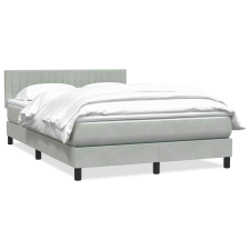 vidaXL világosszürke bársony rugós ágy matraccal 140x220 cm ágy és ágykellék