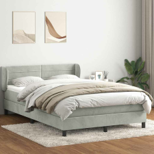 vidaXL világosszürke bársony rugós ágy matraccal 140x220 cm ágy és ágykellék
