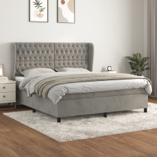 vidaXL világosszürke bársony rugós ágy matraccal 160x200 cm ágy és ágykellék