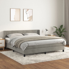 vidaXL világosszürke bársony rugós ágy matraccal 160x200 cm ágy és ágykellék