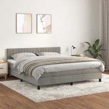 vidaXL világosszürke bársony rugós ágy matraccal 160x200 cm ágy és ágykellék