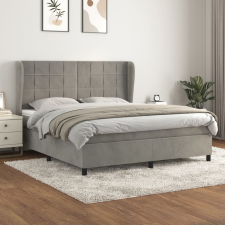 vidaXL világosszürke bársony rugós ágy matraccal 180x200 cm ágy és ágykellék