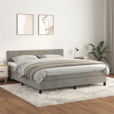 vidaXL világosszürke bársony rugós ágy matraccal 180x200 cm ágy és ágykellék
