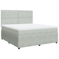 vidaXL világosszürke bársony rugós ágy matraccal 180x200 cm (3292400) ágy és ágykellék