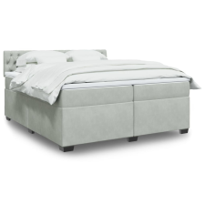 vidaXL világosszürke bársony rugós ágy matraccal 200x200 cm ágy és ágykellék