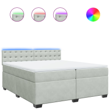 vidaXL világosszürke bársony rugós ágy matraccal 200x200 cm ágy és ágykellék