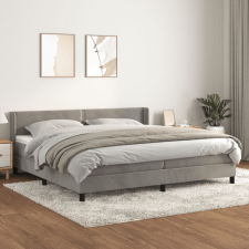 vidaXL világosszürke bársony rugós ágy matraccal 200x200 cm ágy és ágykellék