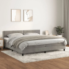 vidaXL világosszürke bársony rugós ágy matraccal 200x200 cm