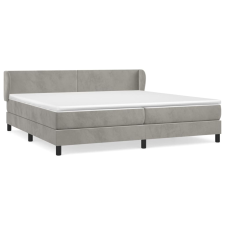 vidaXL világosszürke bársony rugós ágy matraccal 200x200 cm (3127391) ágy és ágykellék