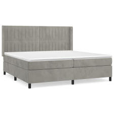 vidaXL világosszürke bársony rugós ágy matraccal 200x200 cm (3132819) ágy és ágykellék