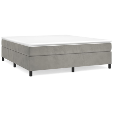 vidaXL világosszürke bársony rugós ágy matraccal 200x200 cm (3144699) ágy és ágykellék