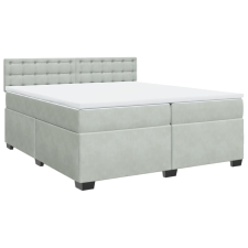 vidaXL világosszürke bársony rugós ágy matraccal 200x200 cm (3286414) ágy és ágykellék