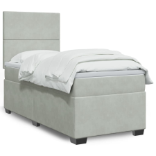 vidaXL világosszürke bársony rugós ágy matraccal 80 x 200 cm ágy és ágykellék