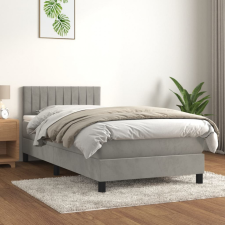 vidaXL világosszürke bársony rugós ágy matraccal 80 x 200 cm ágy és ágykellék