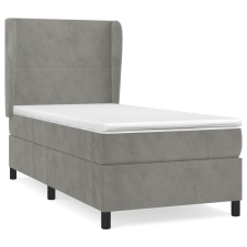 vidaXL világosszürke bársony rugós ágy matraccal 80 x 200 cm (3129057) ágy és ágykellék