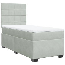 vidaXL világosszürke bársony rugós ágy matraccal 80 x 200 cm (3290762) ágy és ágykellék