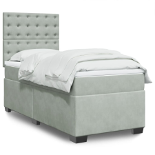 vidaXL világosszürke bársony rugós ágy matraccal 90 x 200 cm ágy és ágykellék