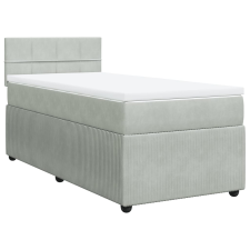 vidaXL világosszürke bársony rugós ágy matraccal 90 x 200 cm (3287650) ágy és ágykellék