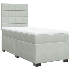 vidaXL világosszürke bársony rugós ágy matraccal 90 x 200 cm (3290810) ágy és ágykellék