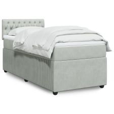 vidaXL világosszürke bársony rugós ágy matraccal 90x190 cm ágy és ágykellék