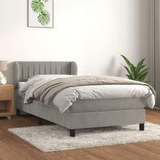 vidaXL világosszürke bársony rugós ágy matraccal 90x190 cm ágy és ágykellék