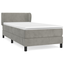 vidaXL világosszürke bársony rugós ágy matraccal 90x190 cm (3127403) ágy és ágykellék