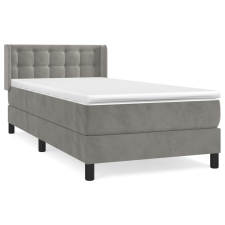 vidaXL világosszürke bársony rugós ágy matraccal 90x190 cm (3131171) ágy és ágykellék