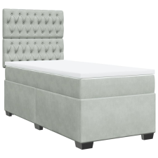 vidaXL világosszürke bársony rugós ágy matraccal 90x190 cm (3290792) ágy és ágykellék