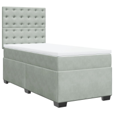 vidaXL világosszürke bársony rugós ágy matraccal 90x190 cm (3290798) ágy és ágykellék