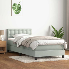 vidaXL világosszürke bársony rugós ágy matraccal 90x210 cm ágy és ágykellék