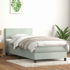 vidaXL világosszürke bársony rugós ágy matraccal 90x210 cm ágy és ágykellék